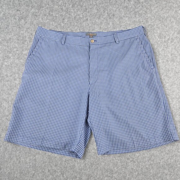 Peter Millar Crown Wicking Shorts Mens 40 Blue White 9" Check Golf Performance - Picture 1 of 14